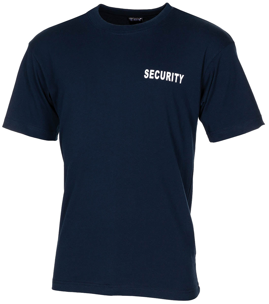 T-Shirt, blau, Security, bedruckt