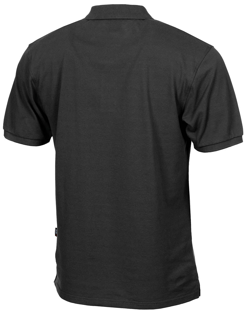 Poloshirt, schwarz, mit Knopfleiste