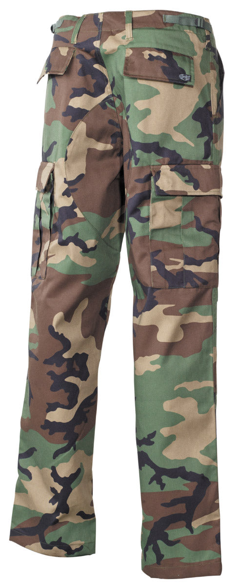 US Kampfhose, BDU, woodland, Knie- und Gesäßverstärkung