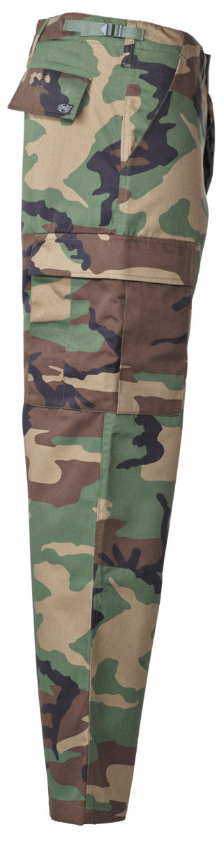 US Kampfhose, BDU, woodland, Knie- und Gesäßverstärkung