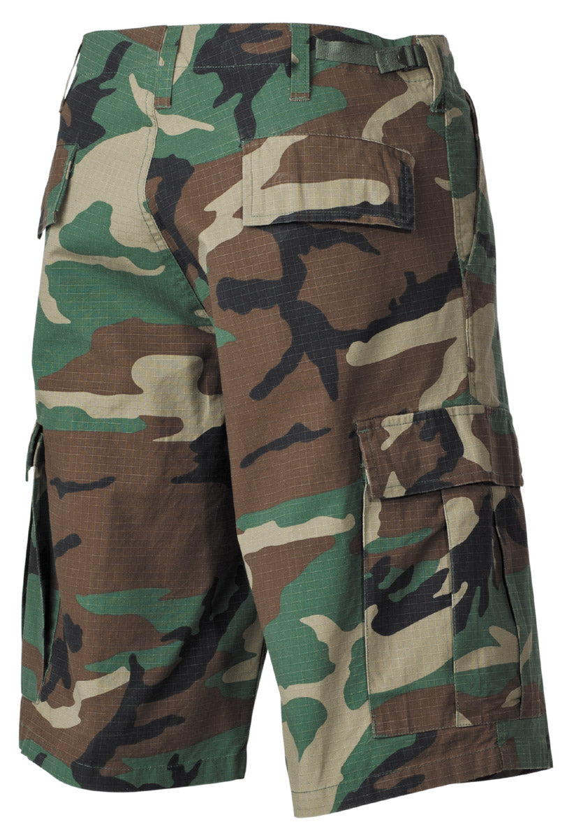 US Bermuda, BDU, Rip Stop, woodland-stonewashed