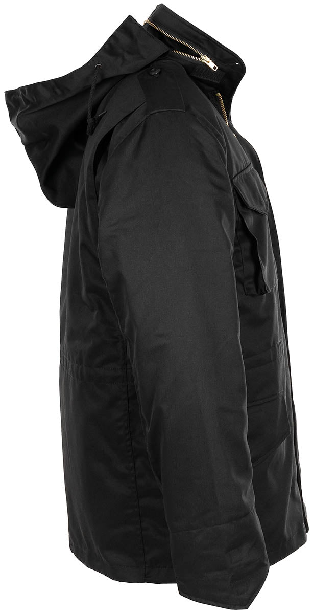 US Feldjacke M65, schwarz, m. auskn. Steppfutter