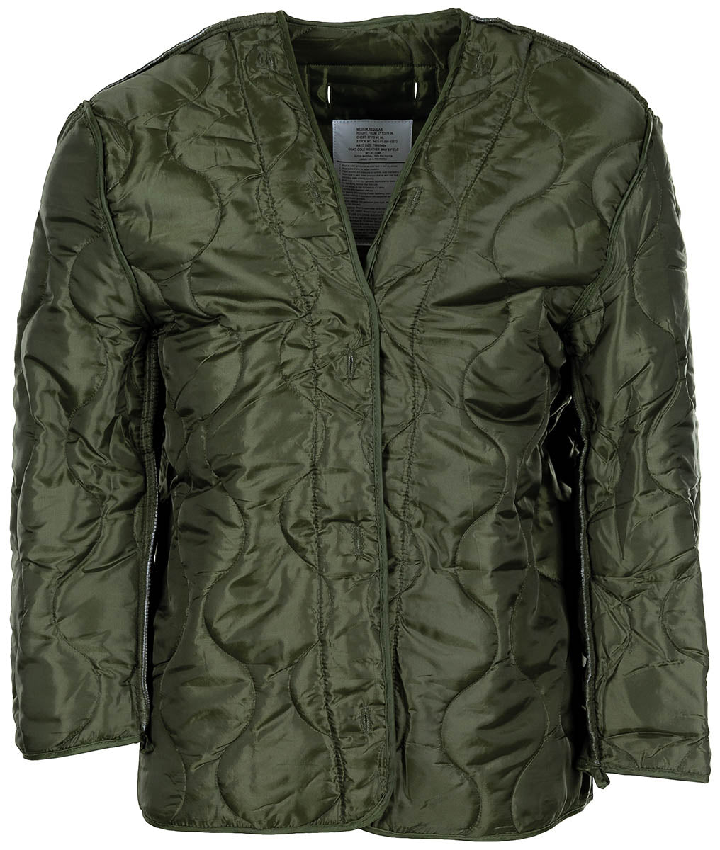 US Feldjacke M65, oliv, m. auskn. Steppfutter