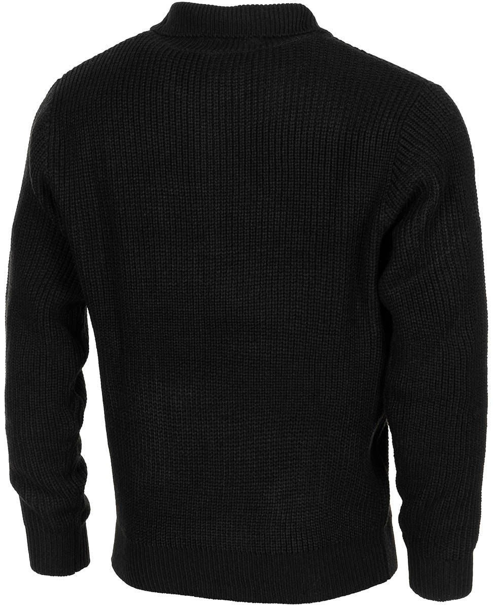 Pullover, "Troyer", schwarz, mit Reißverschluss