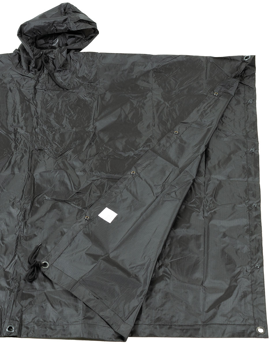 Poncho, Rip Stop, schwarz, ca. 144 x 223 cm