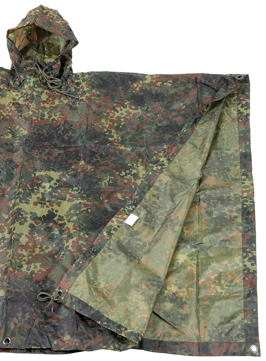 Poncho, Rip Stop, flecktarn, ca. 144 x 223 cm