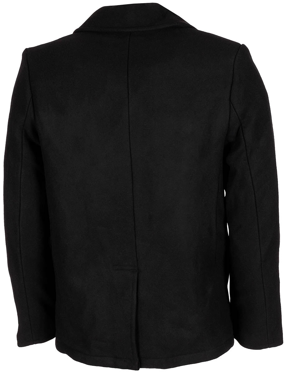 US Pea Coat, schwarz, mit schwarzen Knöpfen