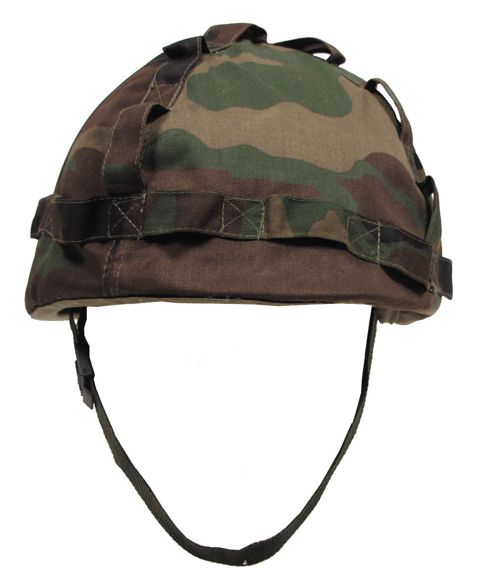 US Helm, Kunststoff, mit Stoffbezug, woodland