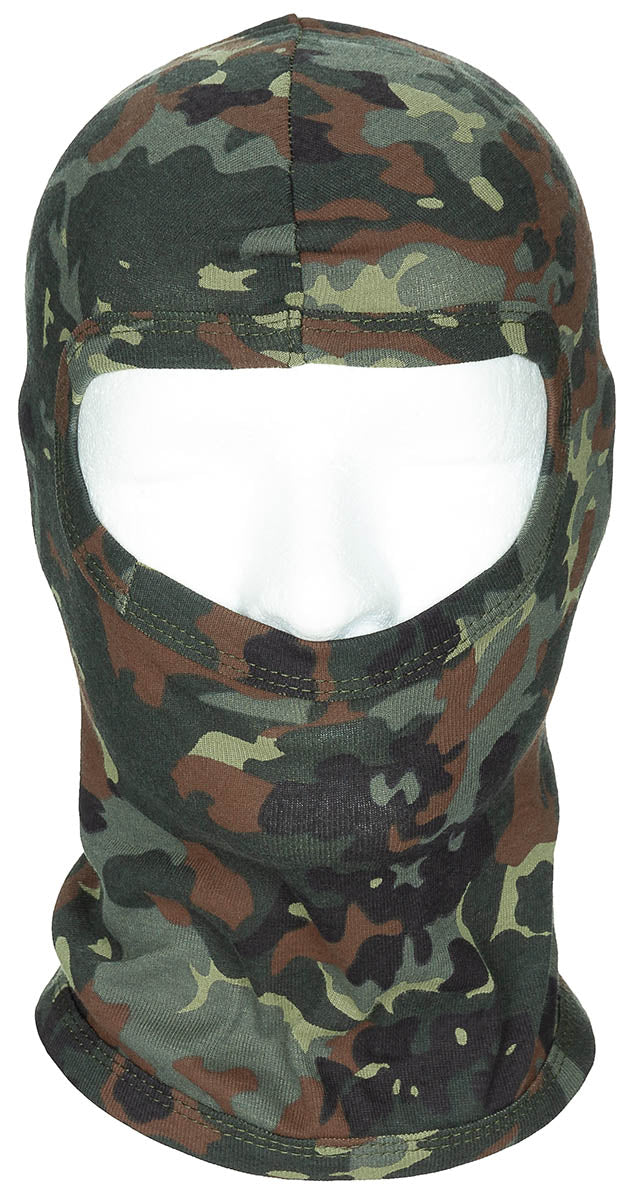 Balaclava, 1-Loch, dünn, flecktarn, 100 % Baumwolle