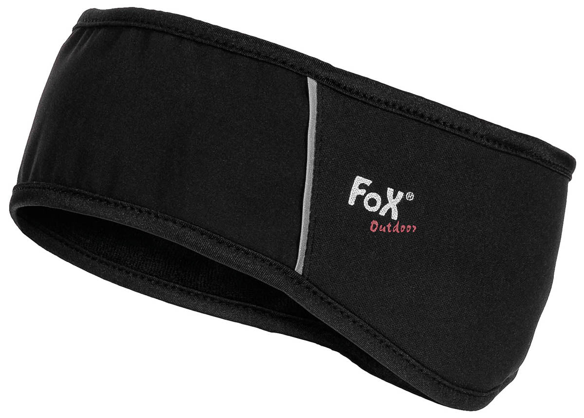 Stirnband, Soft Shell, schwarz, wasser-, winddicht