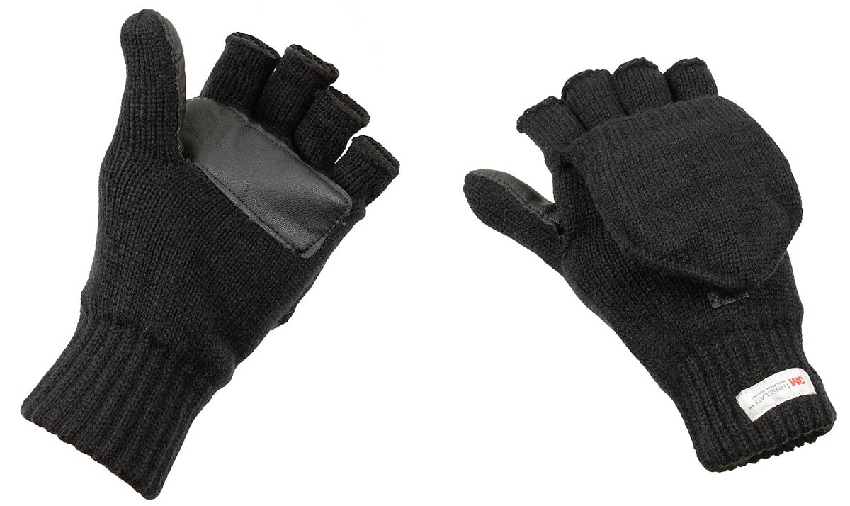 Strick-Faust-Fingerhandschuh, schwarz, 3M+ Thinsulate+