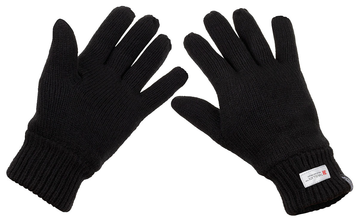 Strickhandschuhe, schwarz, 3M+ Thinsulate+ Insulation