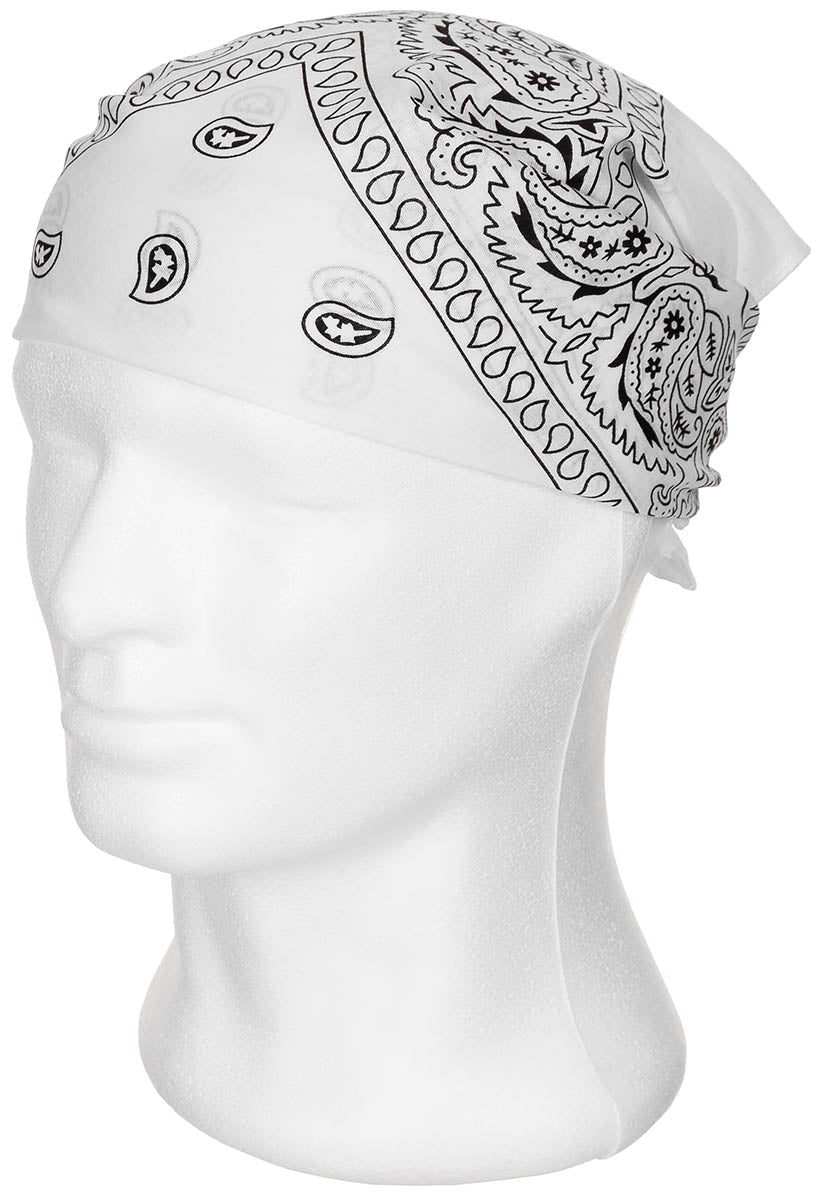Bandana, weiß-schwarz, ca. 55 x 55 cm, Baumwolle