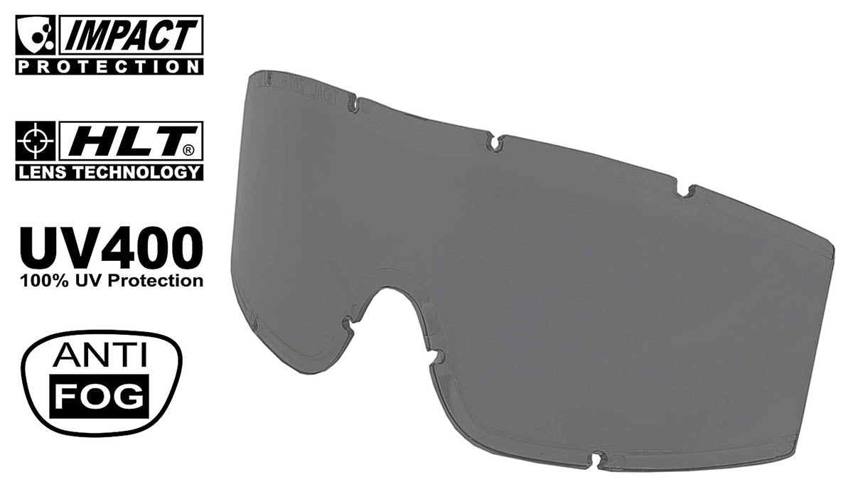 Ersatzscheibe, smoke, für Tacticalbrille, KHS