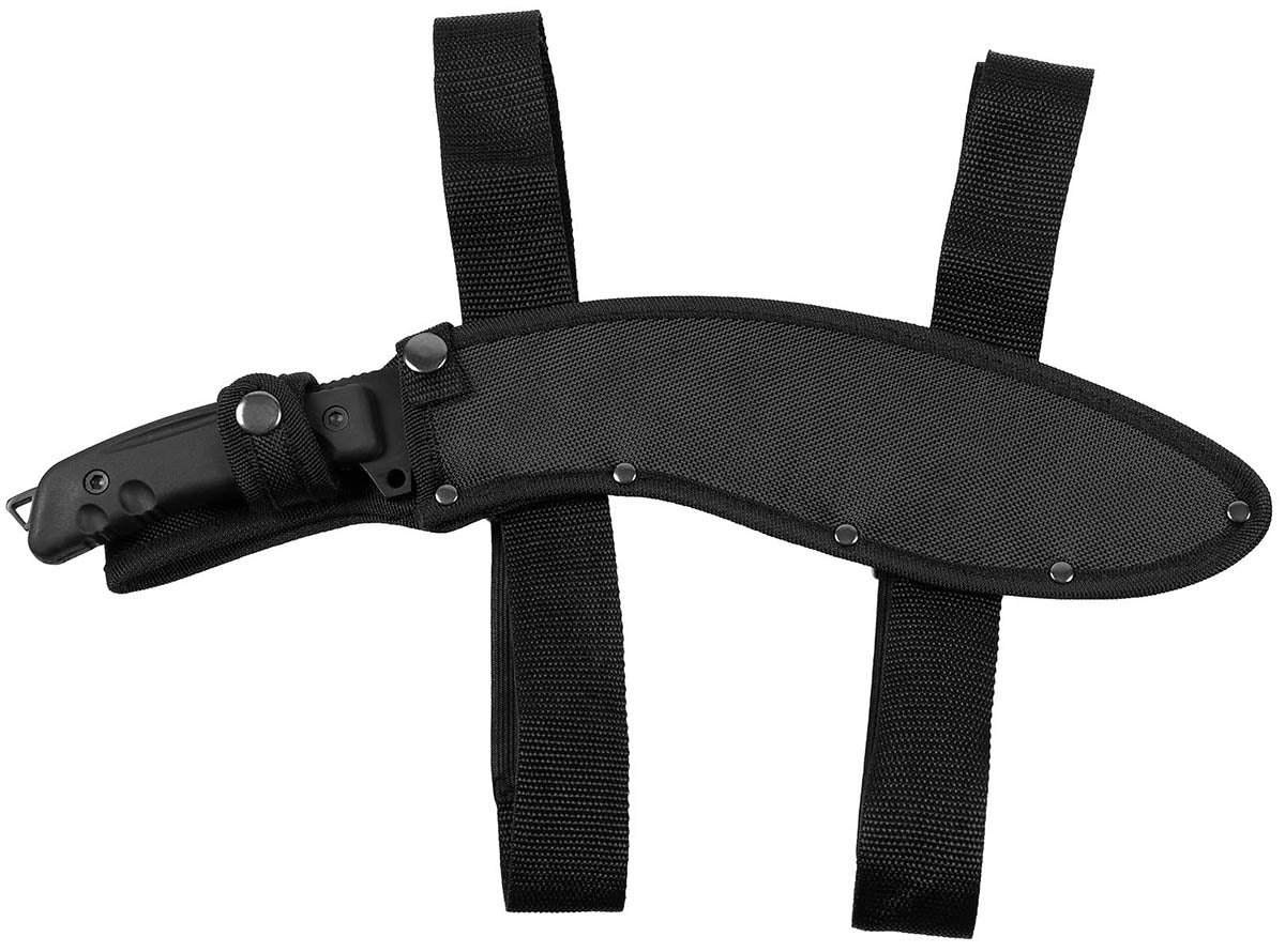 Machete, "Kukri", schwarz, mit Nylonscheide