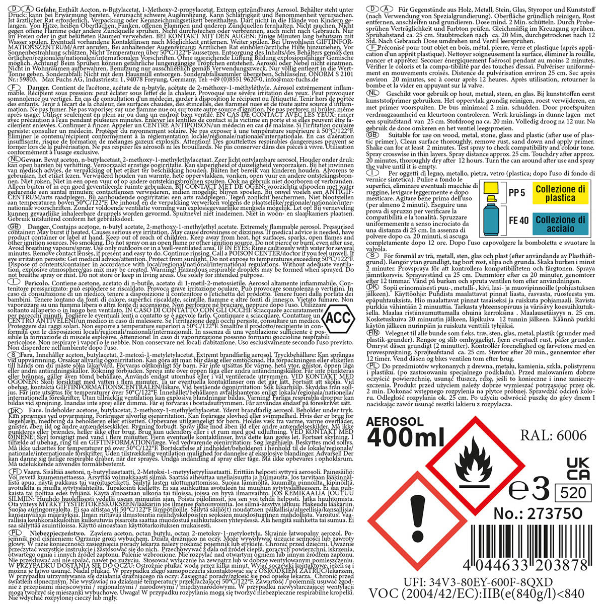 Army Farbspray, WH FELDGRAU, matt, 400 ml