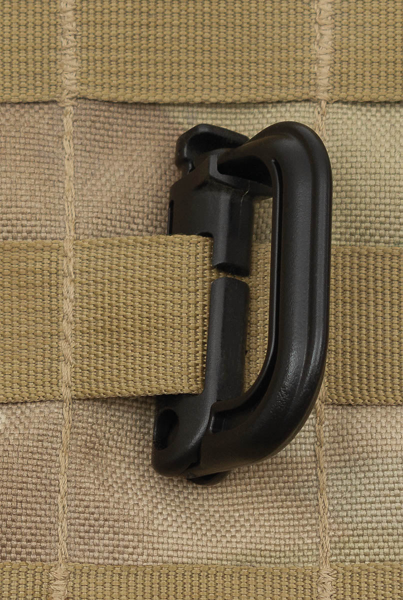 Karabiner, Plastik, "MOLLE", schwarz, 2er Pack