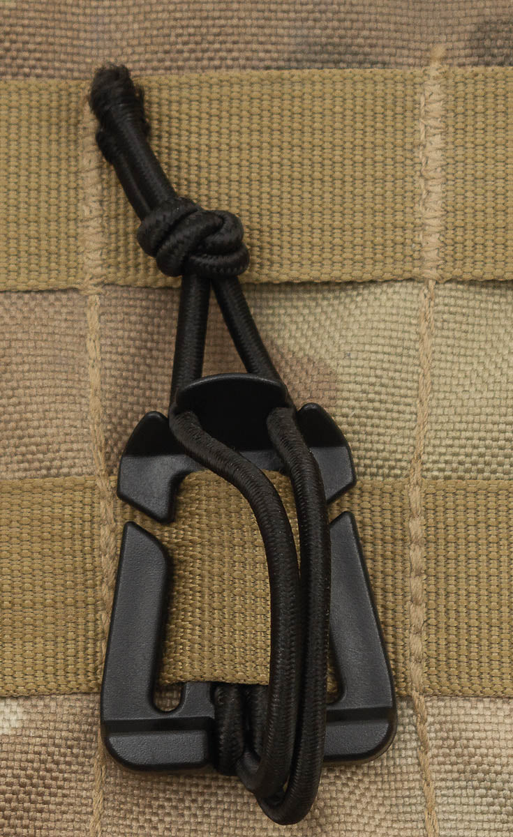Clip mit Gummiband, "MOLLE", schwarz, 2er Pack