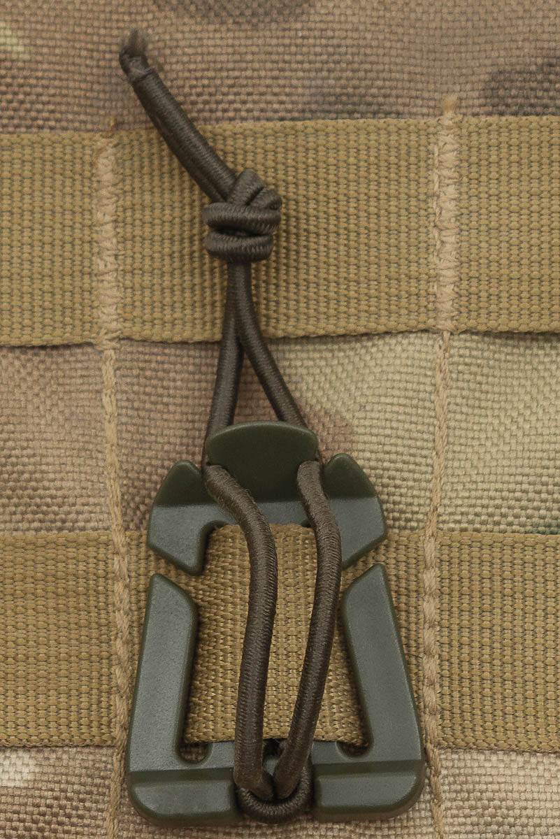 Clip mit Gummiband, "MOLLE", oliv, 2er Pack