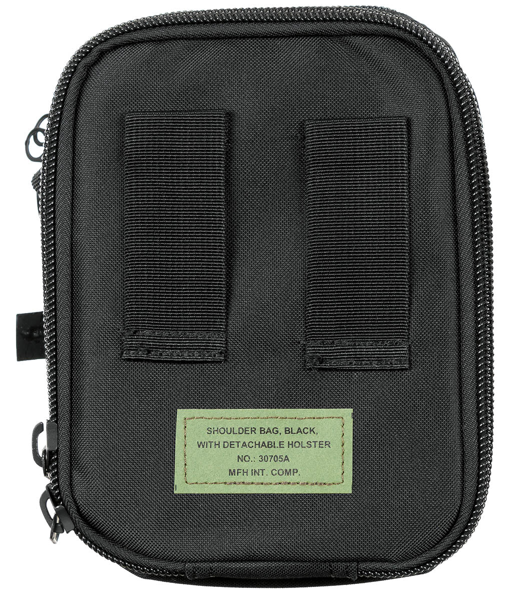 Gürtel-Umhängetasche, schwarz, mit abnehmbarem Holster