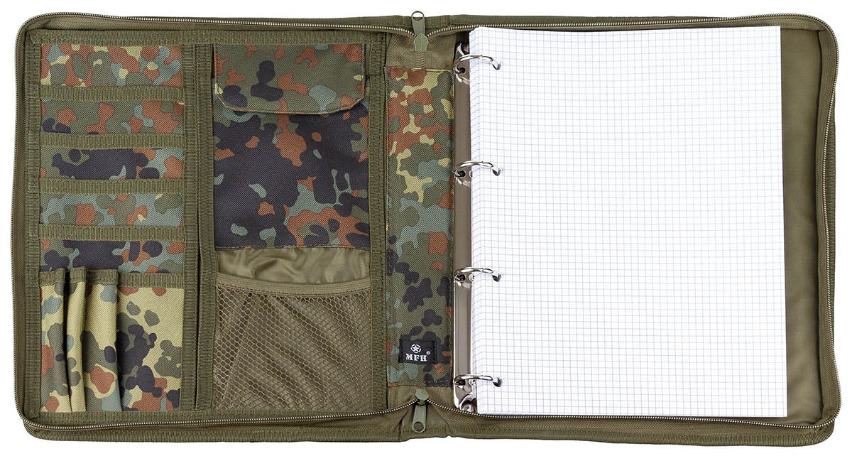 Schreibmappe, flecktarn, A4