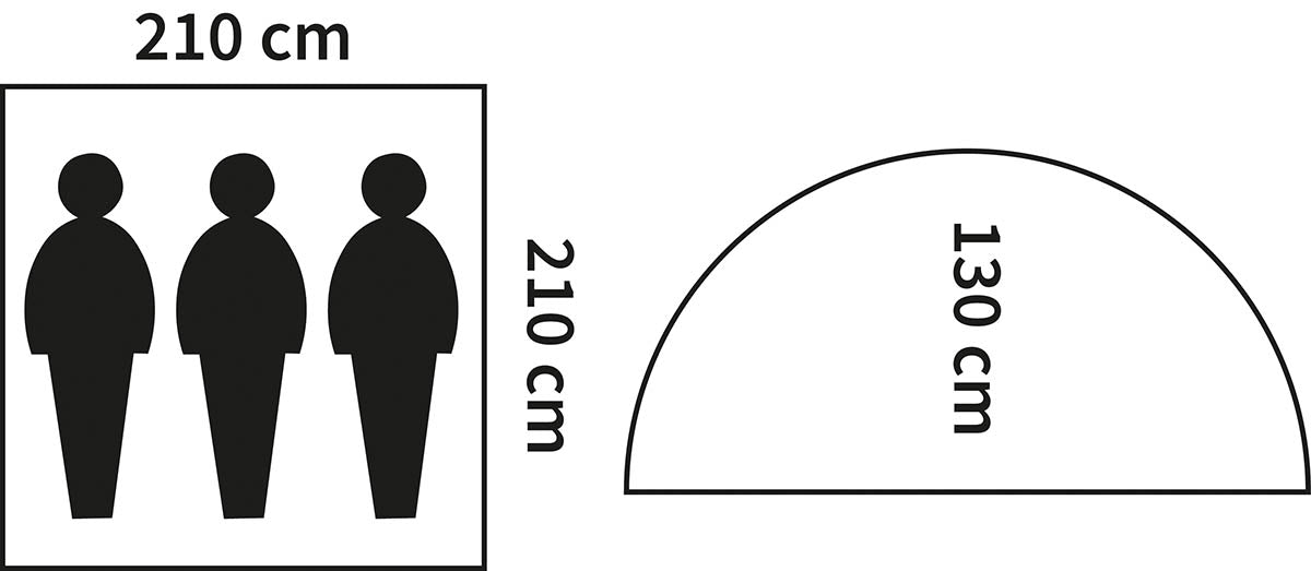 Zelt, "Monodom", 3 Personen, oliv