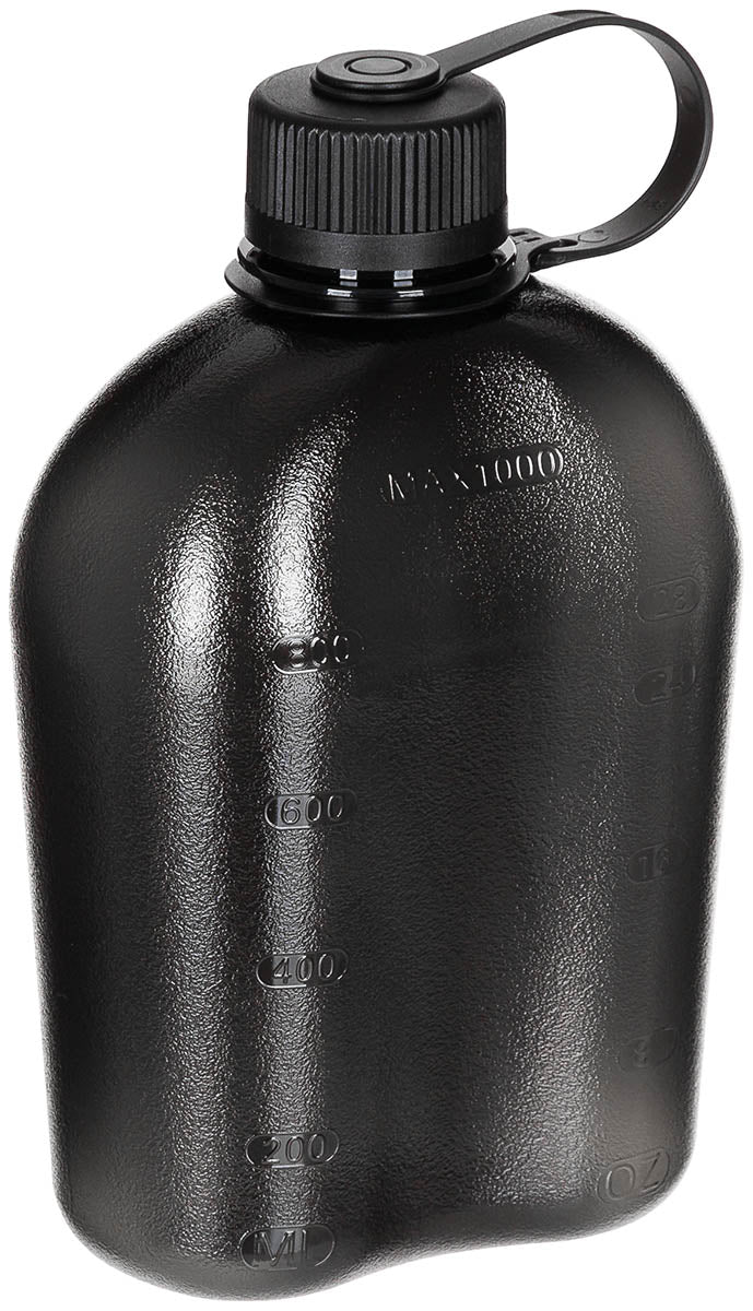US Feldflasche, GEN II, 1 l, schwarz-transparent, BPA-frei