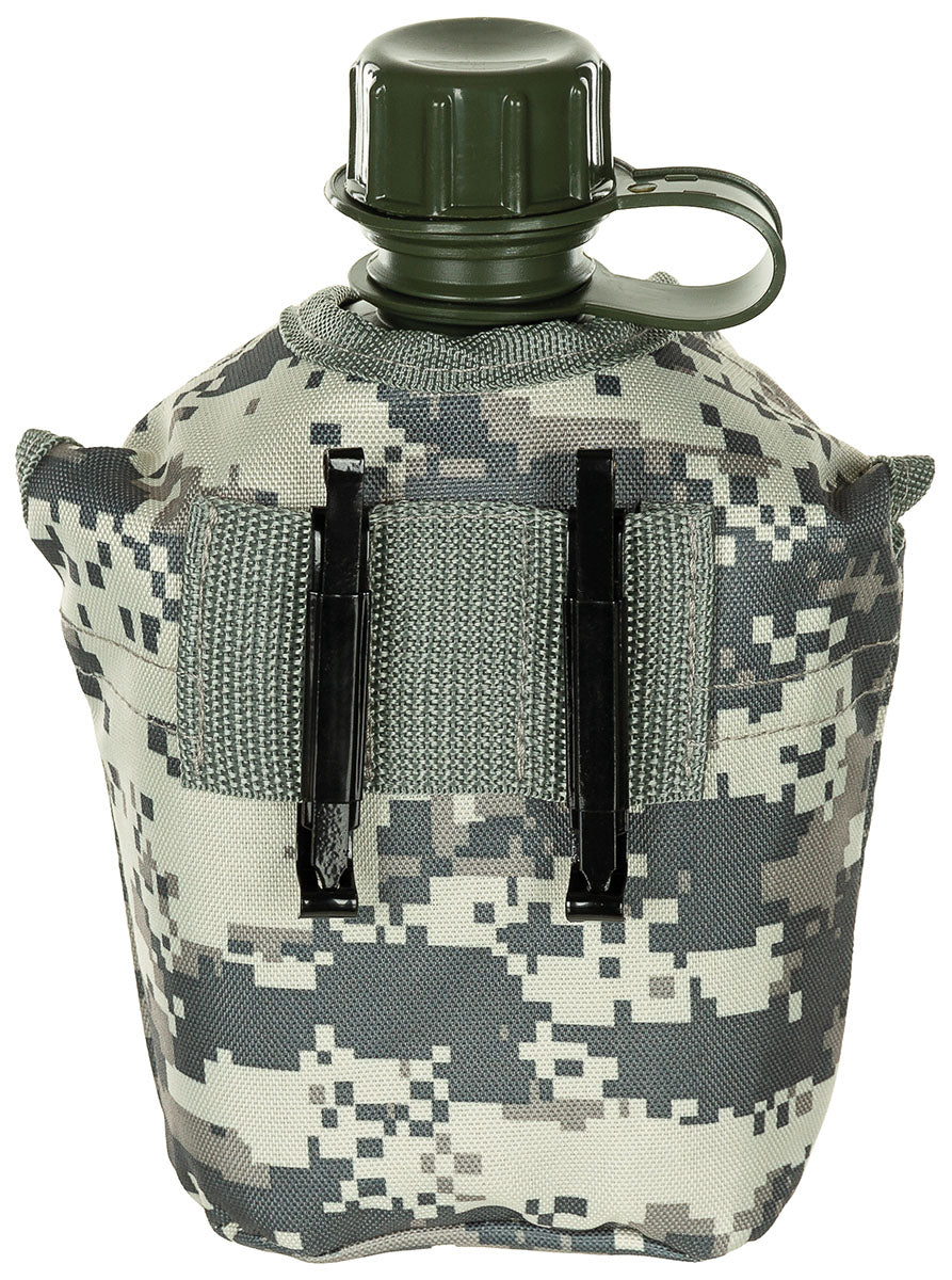 US Plastikfeldflasche, 1 l, Hülle, AT-digital, BPA-frei