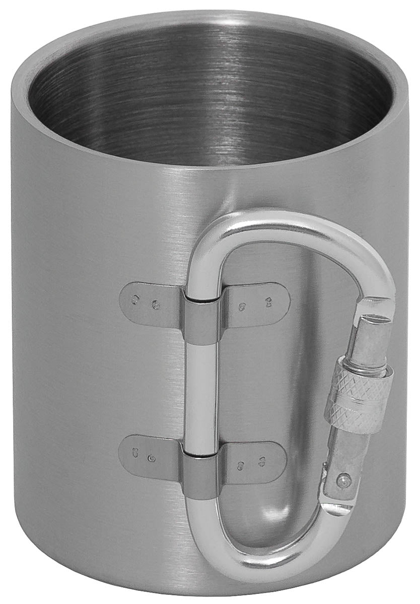Tasse, Edelstahl, Karabiner, doppelwandig, ca. 300 ml