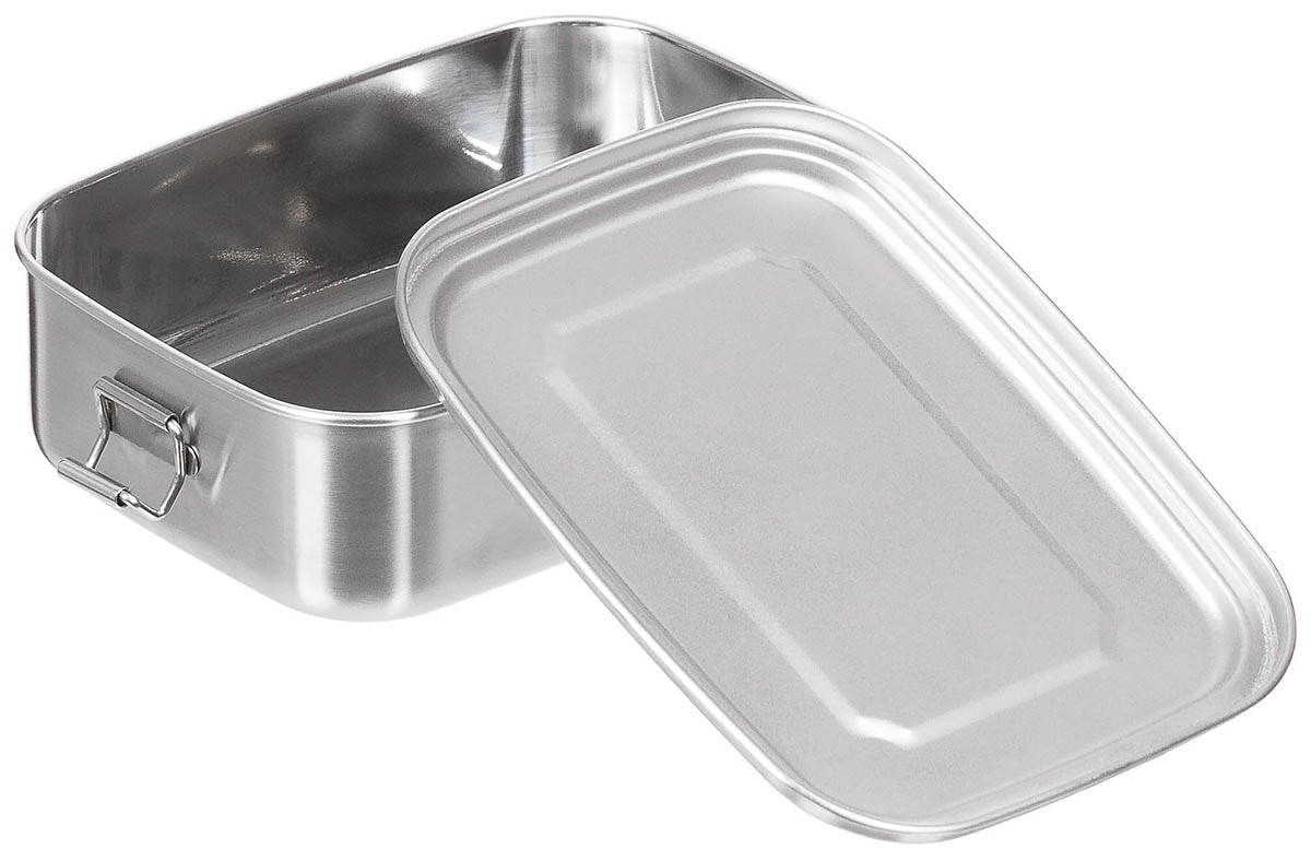 Lunchbox, Edelstahl, ca. 18 x 14 x 6,5 cm