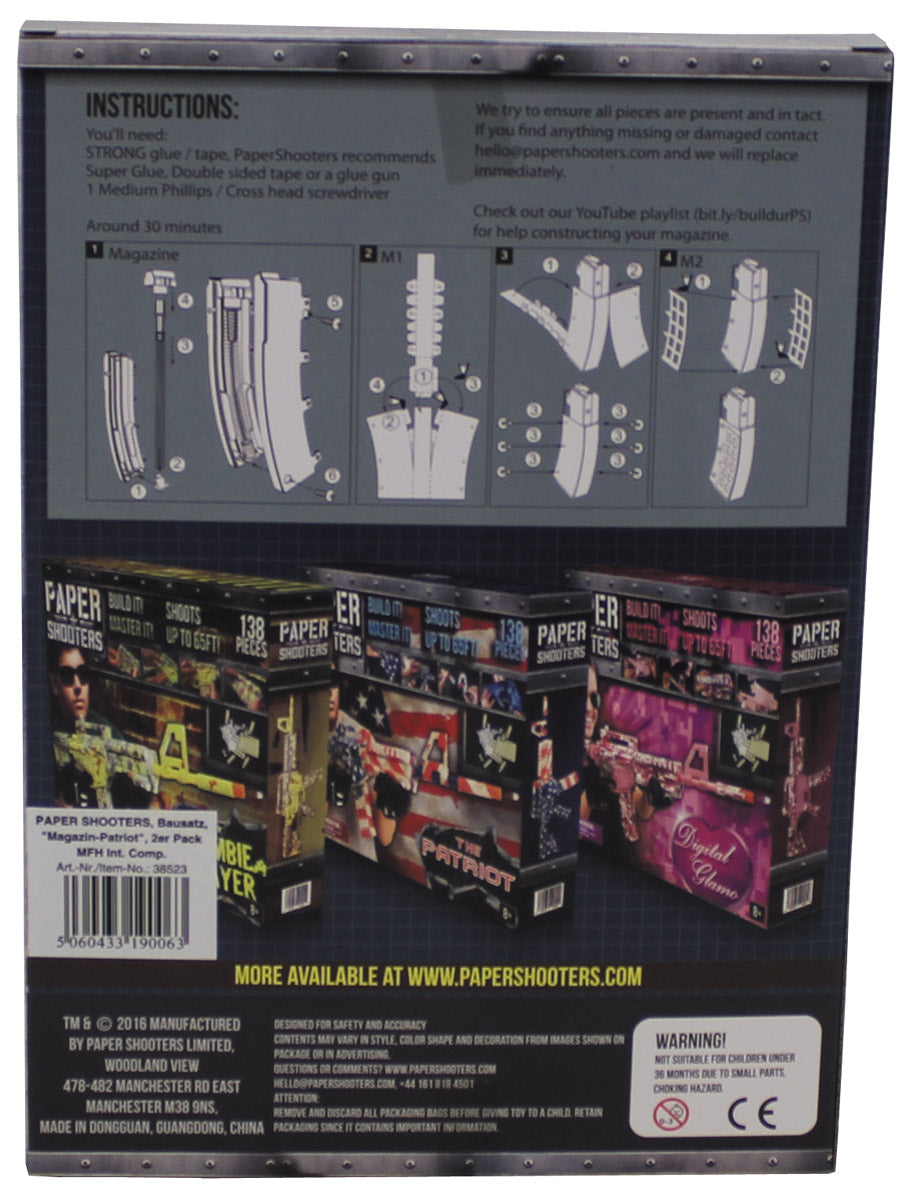 PAPER SHOOTERS, Bausatz, Magazin "Patriot", 2er Pack