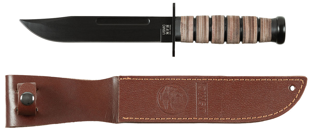 USMC Kampfmesser, Ledergriff, Scheide