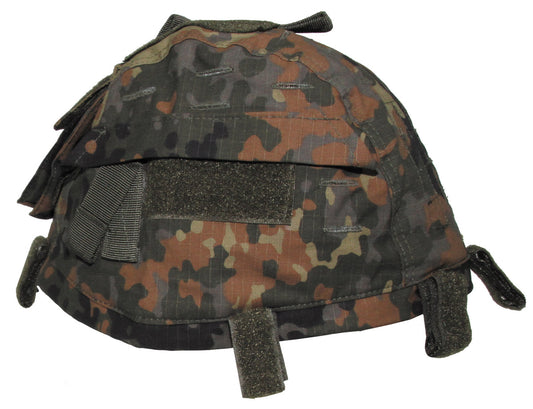 Helmbezug mit Taschen, größenverstellbar, flecktarn