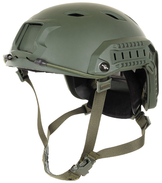 US Helm, FAST-Fallschirmjäger, oliv, Rails, ABS-Kunststoff