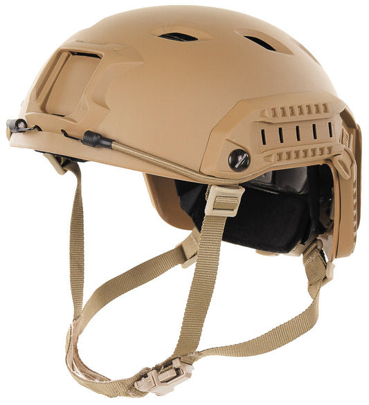 US Helm, FAST-Fallschirmjäger, coyote, Rails, ABS-Kunststoff