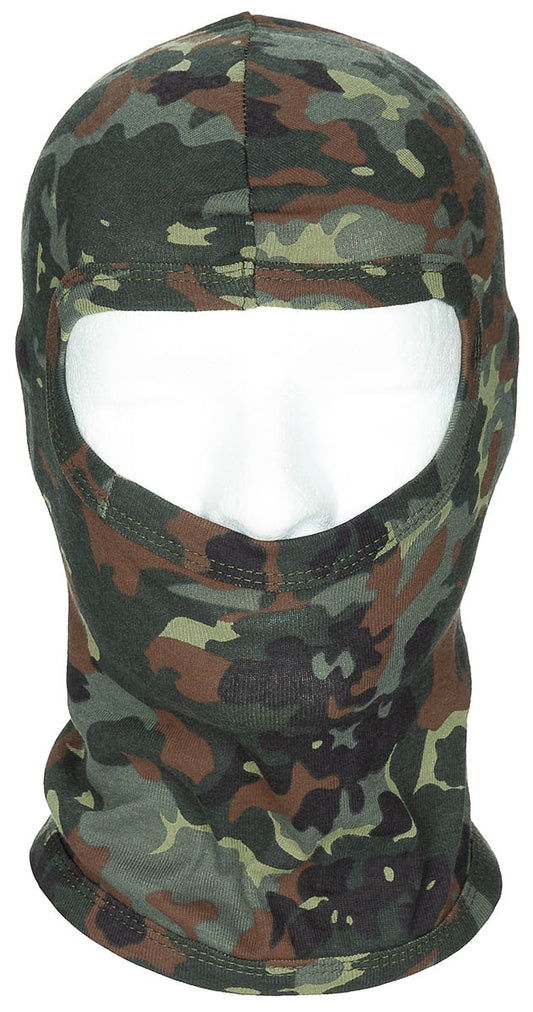 Balaclava, 1-Loch, dünn, flecktarn, 100 % Baumwolle