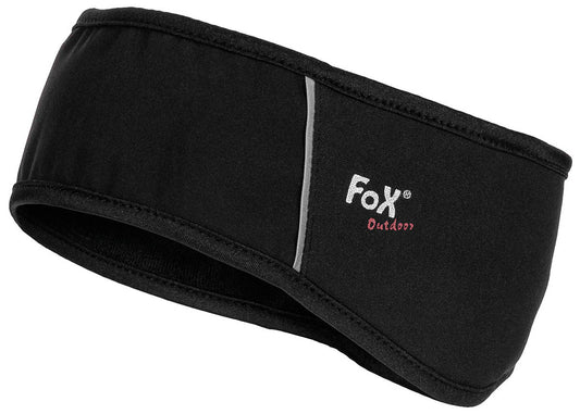 Stirnband, Soft Shell,  schwarz, wasser-, winddicht