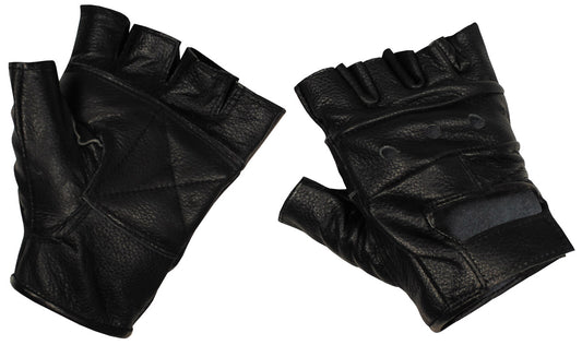 Lederhandschuhe, ohne Finger, Deluxe, schwarz