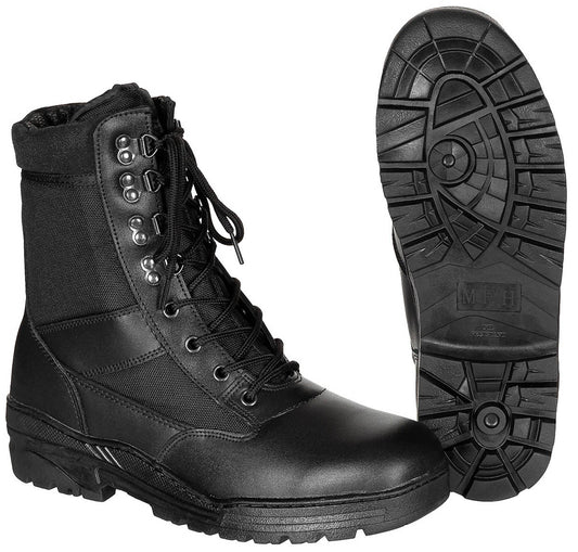 Stiefel, "Security", schwarz, 8-Loch, Gummisohle
