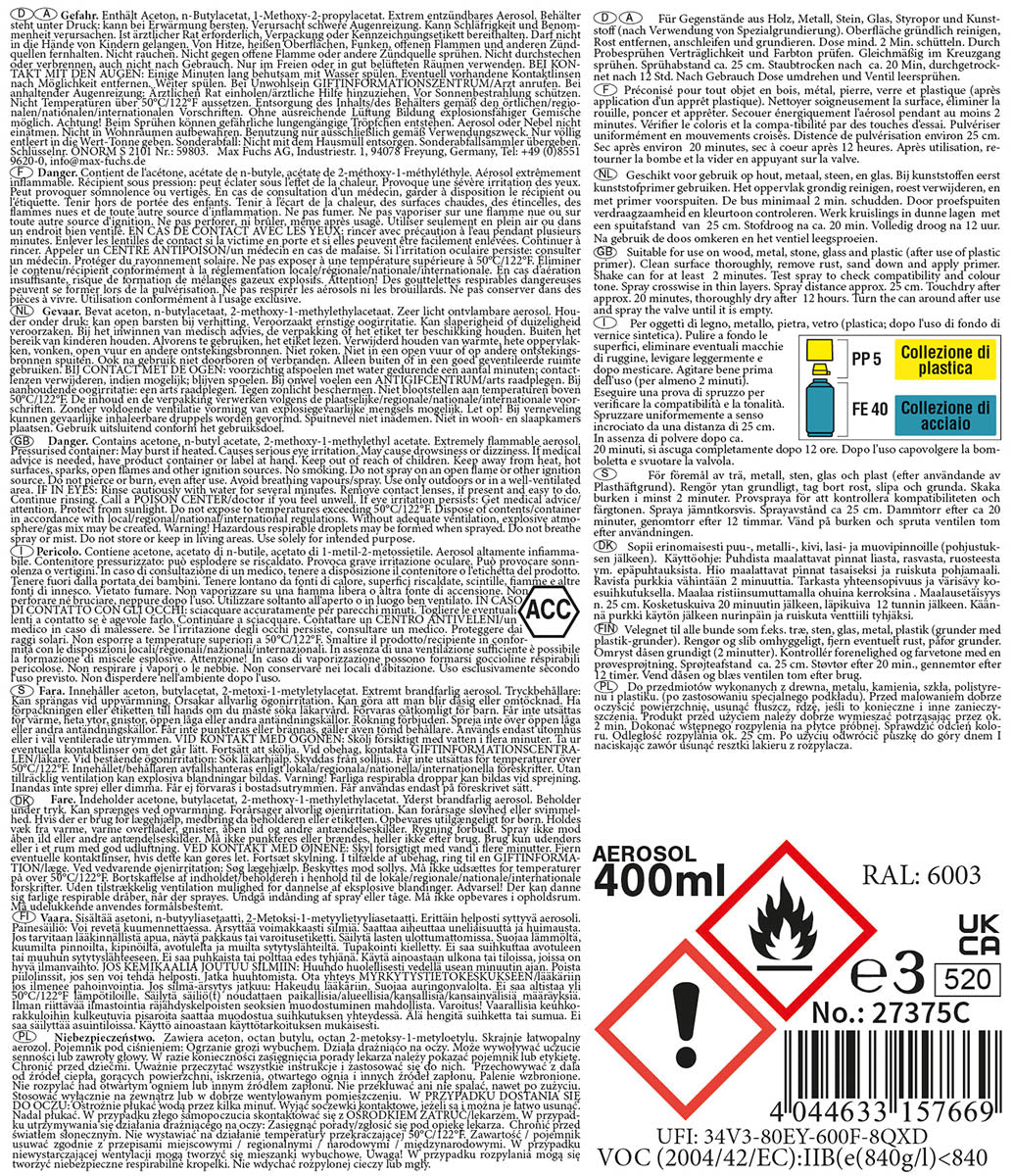 Army Farbspray, NVA GRÜN, matt, 400 ml
