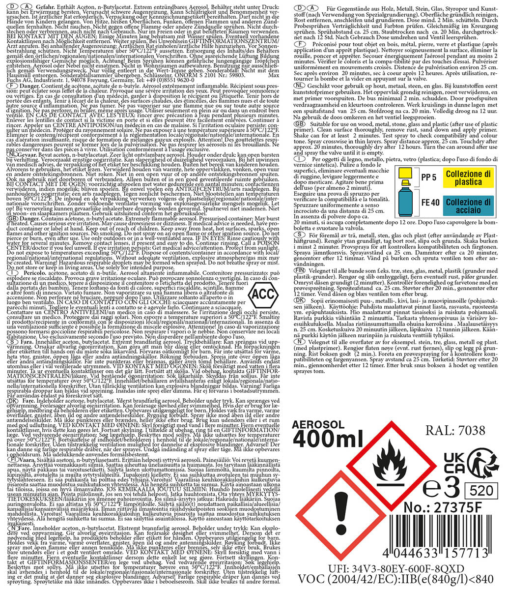 Army Farbspray, GRAU, matt, 400 ml