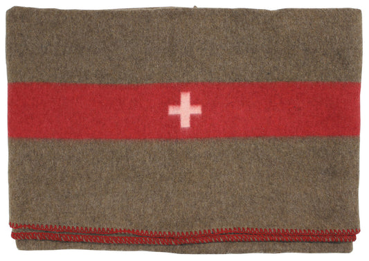 Schweiz. Wolldecke, braun, ca. 200 x 150 cm