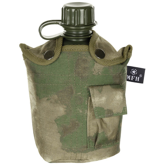 US Plastikfeldflasche, 1 l, Hülle, HDT-camo FG, BPA-frei