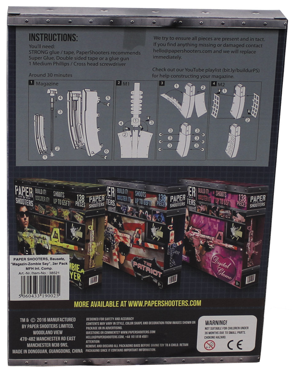 PAPER SHOOTERS, Bausatz, Magazin "Zombie", 2er Pack